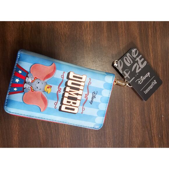 LOUNGEFLY DISNEY DUMBO BOOK SERIES ZIP AROUND WALLET Multicolor - Picture 1 of 5